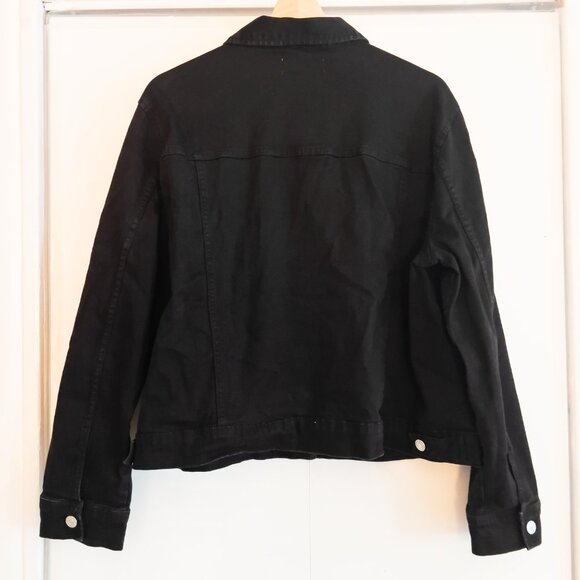 MANGO Cropped black cotton jean jacket - Picture 2 of 5